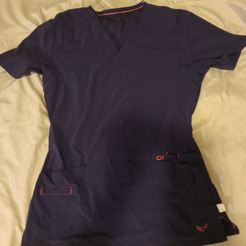 3 navy blue Scrub tops